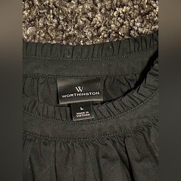 Worthington Black Size Large Blouse - Picture 2 of 3